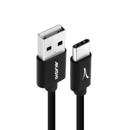 Cable USB Akashi ALTCABUSBCBLK USB 2.0 1 m Negro