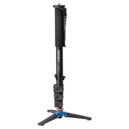 Monopode Benro A38FD aluminio negro azul naranja altura 155 cm base trípode