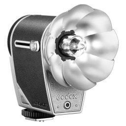 Flash fotográfico Godox Lux Cadet Negro-Plata batería integrada diseño retro