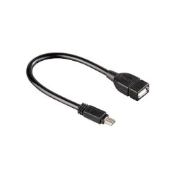 Cable USB Hama 75039626 mini USB B macho a USB A hembra 0,15 m OTG negro