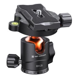 Rótula K&F Concept KF-25 Metal 360° para trípode control doble y liberación rápida