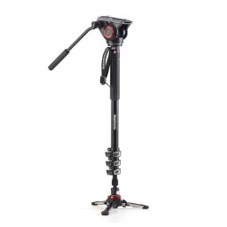 Monopod Manfrotto MVMXPRO500 aluminio 4 secciones con base fluida y rotula video