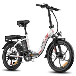 Bicicleta eléctrica Fafrees F20 motor 250 W batería 36 V 18 Ah ruedas 20" plegable blanca