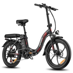 Bicicleta eléctrica Fafrees F20 Motor 250 W Batería 36 V 18 Ah Ruedas 20 pulgadas Negra
