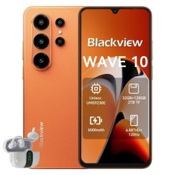 Blackview Wave 10 4G 8GB 128GB 6.88" Naranja Incluye auriculares Blancos