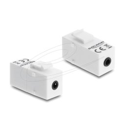 Adaptador Delock 87234 3,5mm Hembra a Hembra Blanco Plano