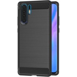 Max Power Digital Funda Fibra Carbono Para Huawei P30 Pro Antigolpes Silicona Negra