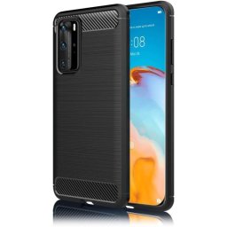 Max Power Digital Funda Fibra De Carbono Para Huawei P40 Pro Antigolpes Silicona Negra
