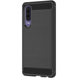 Max Power Digital Funda Fibra De Carbono Para Huawei P30 Antigolpes Silicona Negra