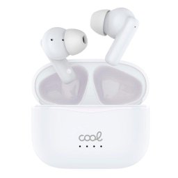 Auriculares Cool Bound inalámbricos Bluetooth Hi-Fi con pantalla LED y powerbank blancos