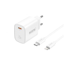 Cargador Accetel Ac623 Carga Rápida 20W con Cable USB-C a Lightning