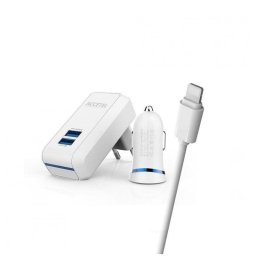 Cargador Accetel AC118 Pack Pared y Coche 2.1A con Cable Lightning 100 cm
