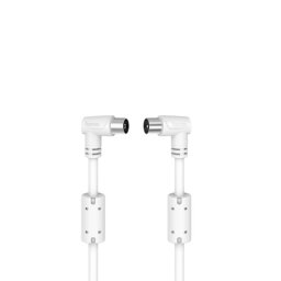 Hama Cable Coaxial Antena Acodado 90º Macho/Hembra 1.5m Blanco