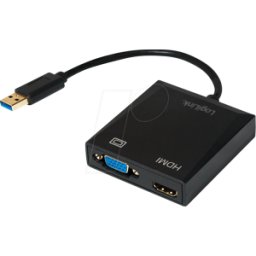 LOGILINK UA0234 - Adaptador, conector USB-a > conector HDMI +VGA + 1080p 60Hz