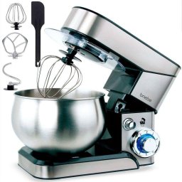 Batidora amasadora Briebe KM1114 1800W 5L acero inoxidable 6 velocidades