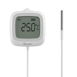 Termómetro Sonoff SNZB-02D Zigbee IP65 Pantalla LCD 2.2" Sonda 1,5 m Blanco