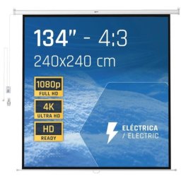 iggual Pantalla de Proyección Eléctrica 4:3 134" 240x240 cm