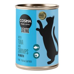 Cosma Drink bebida para gatos 12 x 100 g - Pack Ahorro - Atún y gambas
