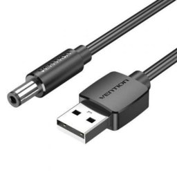 Cable Alimentación Vention CEYBG USB-A Macho a DC 5.5mm Macho 5V 1.5m Negro