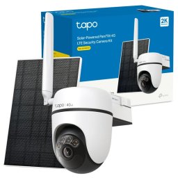 Tapo C615G Kit - Cámara de Vigilancia 4G 360º con Panel Solar, Resolución 2K, Detección IA Gratuita