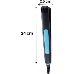 Plancha de Pelo Cerámica Turmalina 2 en 1 Avizar TX-39690 Antiencrespamiento Azul y Negro