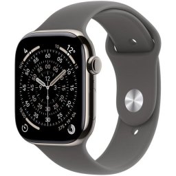 Apple Watch Series 11 GPS + Cellular 46mm Caja Titanio Natural con Correa Deportiva Gris Piedra S/M