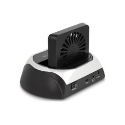 Base de conexión Delock 64280 USB-C 10 Gbps para HDD/SSD SATA y M.2 NVMe con ventilador