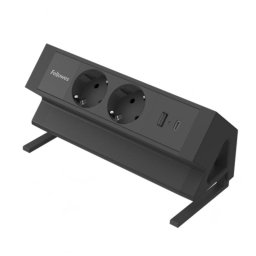 Regleta Fellowes 100137182 2 Tomas Tipo F 1 USB-A 1 USB-C 2 m Negra