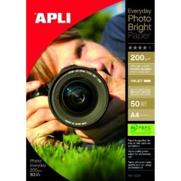 Papel fotográfico APLI 12239 A4 200 g secado instantáneo 50 hojas