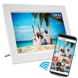 Marco digital DENVER PFF-1015WHITE pantalla táctil IPS 10" Wi-Fi 16GB blanco