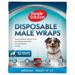 Simple Solution pañal desechable para perros macho - Talla M: 38 - 58 cm, 12 unidades