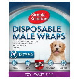 Simple Solution pañal desechable para perros macho - Talla XS: 23 - 35 cm, 12 unidades