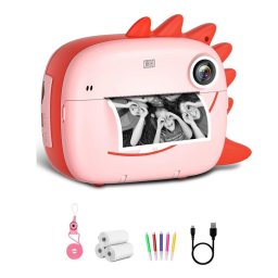 Klack Cámara Instantánea de Impresión para Niños 3 a 12 Años 2" HD 12MP Rosa