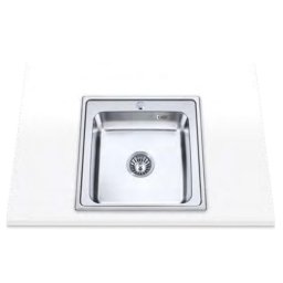 Fregadero Edesa Veleta SE 50 1C Acero Inoxidable 1 Seno Cuadrado Sobre-Encimera