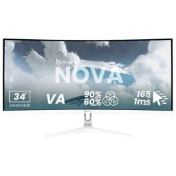 Monitor Arozzi Nova Curved 34" UltraWide QHD 165Hz VA 1ms Blanco Gaming