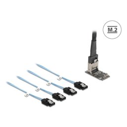 Cable adaptador Delock 64260 M.2 a 4 puertos SATA con Mini-SAS y soporte Hot-Swap