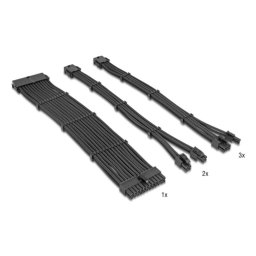 Cable de alimentación interna Delock 84541 set 6 piezas 30 cm negro con peines