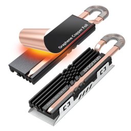 Kit disipador SSD Graugear G-M2HS07-GC cobre heatpipe negro para M.2 NVMe
