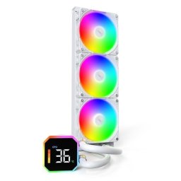 Refrigeración Líquida Montech HyperFlow Digital 360mm 3 Ventiladores Display ARGB Blanca