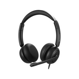 Auriculares Sandberg 3in1 Office Headset Pro ENC con cable USB-A/USB-C/Jack, cancelación de ruido, para oficina y call center, negros