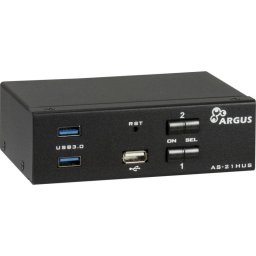 Interruptor KVM Intertech AS-21HUS 2 Puertos HDMI 4K USB Audio Negro