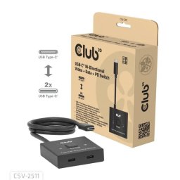 Switch KVM Club 3D CSV-2511 USB-C Bidireccional 8K 2x DisplayPort PD 100W