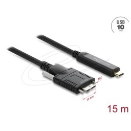 Cable USB Delock 83681 15 m USB-C a Micro-USB B óptico negro