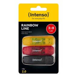 Memoria USB Intenso Rainbow Line 8 GB Pack 3 Multicolor USB 2.0