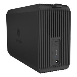 Caja externa Icy Box IB-RD3720-CU3 2x2.5/3.5 pulgadas Aluminio Negro RAID USB-C Ventilador