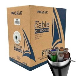 Cable de red Phasak PHR 681 Cat 6A FTP 100 m exterior AWG23 CCA