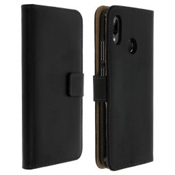 Avizar Book Cover Funda de Cuero Negro para Huawei P20 Lite