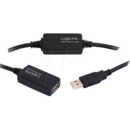 LOGILINK UA0147 - Cable USB 2.0, a macho a hembra, amplificador, 25 m