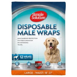 Simple Solution pañal desechable para perros macho - Talla L: 45 - 69 cm, 12 unidades