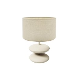 Lampara de Sobre Mesa Metal Topo y Pantalla Beige Ulagirl